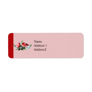 Pink Roses and Snapdragons Save the Date Return Address Label