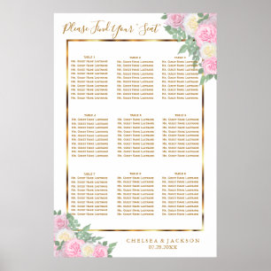 Pink Roses and White - 9 Seating Chart