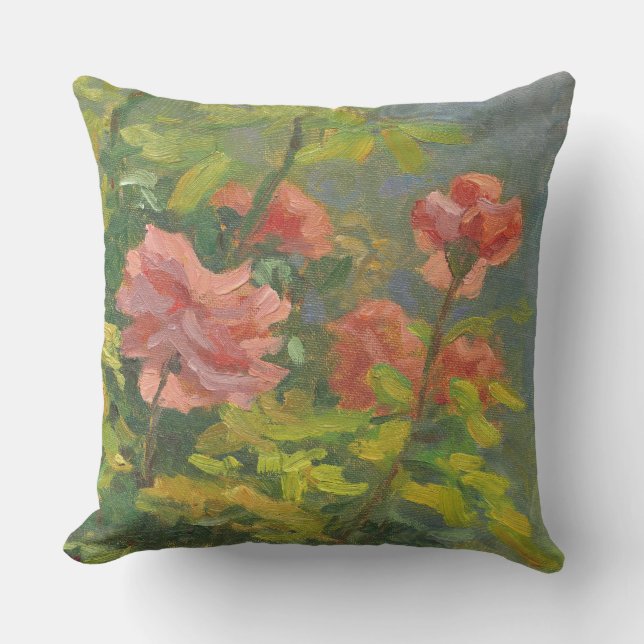 Pink Roses at Sunset Cushion (Front)