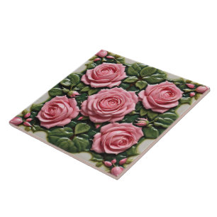 Pink Roses Beautiful Modern Collection Ceramic Tile