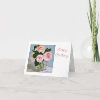 Pink Roses Birthday Card
