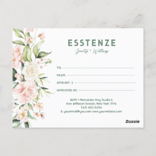 Pink Roses Border Gift Certificate  Postcard