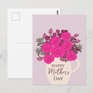 Pink Roses Bouquet – Elegant Mother’s Day Floral Postcard