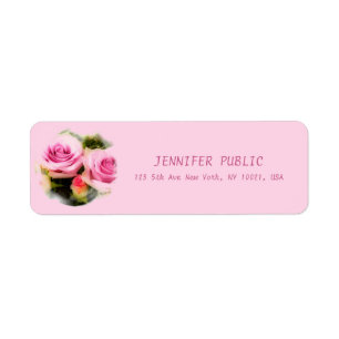 Pink Roses Bouquet Floral Flowers Return Address Return Address Label