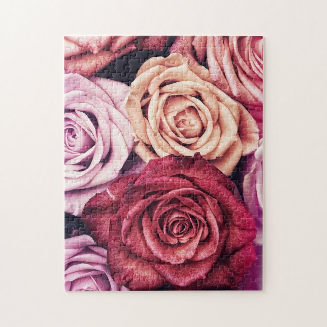 Pink Roses Bouquet Photo Jigsaw Puzzle (Vertical)