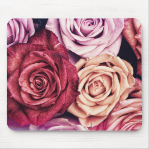 Pink Roses Bouquet Photo Mouse Pad