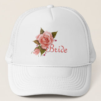 Pink Roses Bride Baseball cap