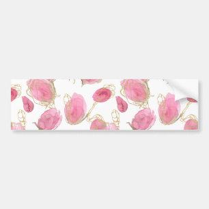 Pink roses bumper sticker