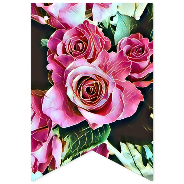 PINK ROSES BUNTING  (First Flag)