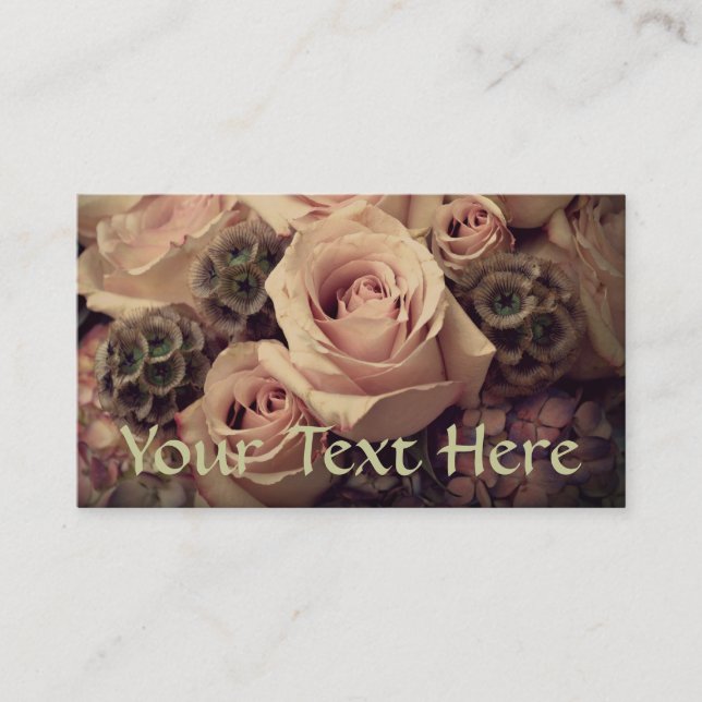 Pink Roses Business Card (Front)