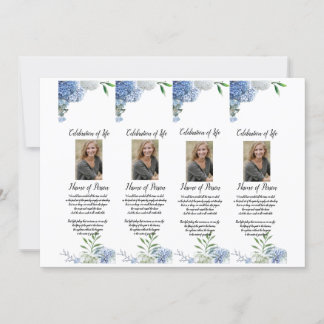 Pink Roses Butterflies Funeral Bookmarks Invitation