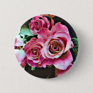 PINK ROSES Button