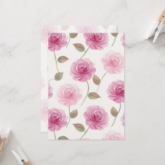 Pink Roses Card