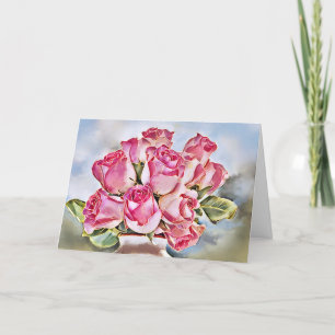 Pink Roses Card