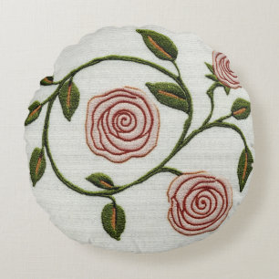 Pink Roses - Charles Rennie Mackintosh Round Cushion