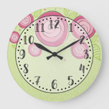 Pink Roses Clock