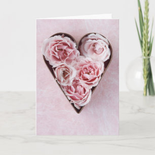 pink roses cookie cutter card