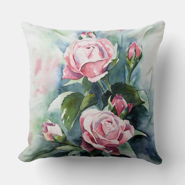 Pink Roses Cushion (Front)