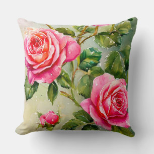 Pink roses cushion