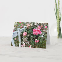 Pink Roses Customisable Greeting Card