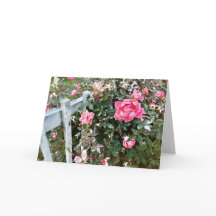 Pink Roses Customisable Greeting Card