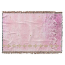 Pink Roses Damask Grunge - Blanket