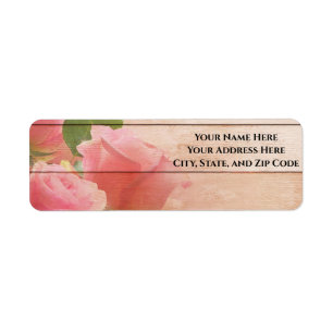 Pink Roses Design Return Address Label