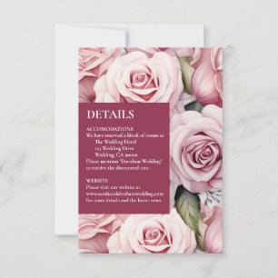 Pink Roses Details Enclosure Cards