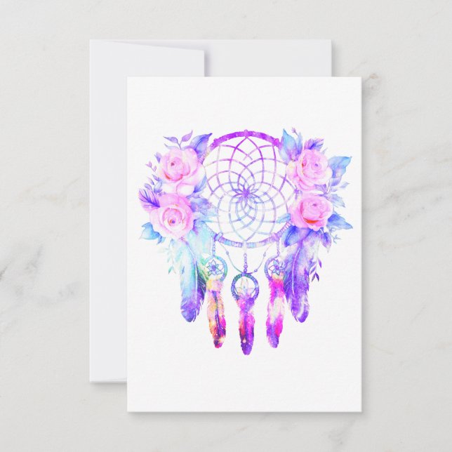 Pink Roses Dreamcatcher Floral Dreams Announcement (Front)