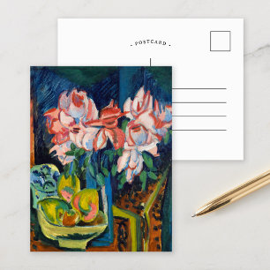 Pink Roses   Ernst Ludwig Kirchner Postcard