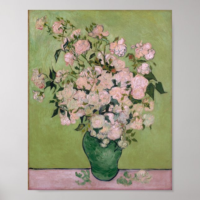 Pink Roses (F682) Van Gogh Fine Art Poster (Front)