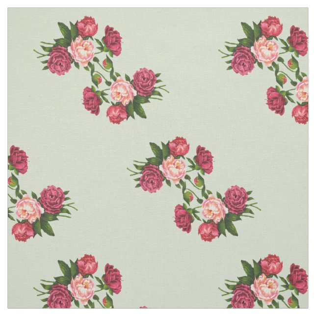Pink Roses Fabric (Swatch)