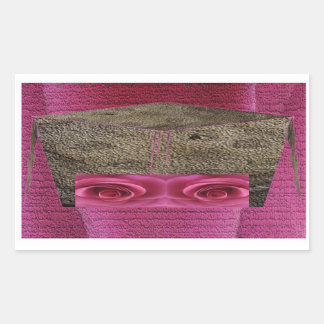 Pink roses face. rectangular sticker