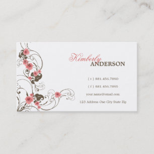 Pink Roses Fleur Elegant Custom Profile Card