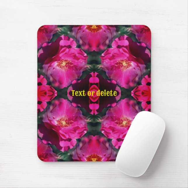 Pink Roses Floral Abstract Art Personalised      Mouse Pad (With Mouse)