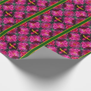 Pink Roses Floral Abstract Art Personalised Wrapping Paper