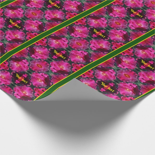 Pink Roses Floral Abstract Art Personalised       Wrapping Paper (Corner)