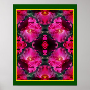 Pink Roses Floral Abstract Art        Poster