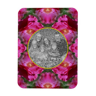 Pink Roses Floral Abstract Frame Add Your Photo    Magnet