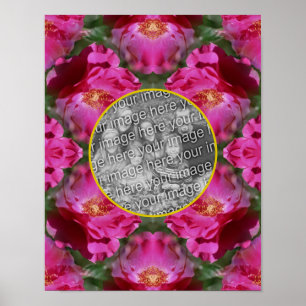 Pink Roses Floral Abstract Frame Add Your Photo Poster