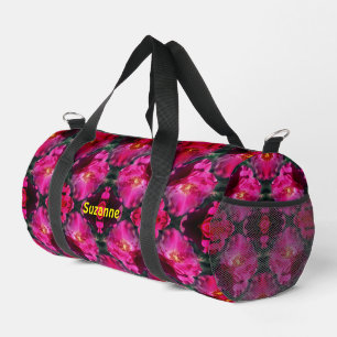 Pink Roses Floral Abstract Personalised Duffle Bag