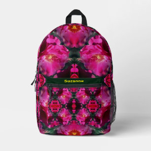 Pink Roses Floral Abstract Personalised Printed Backpack