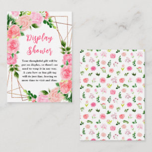 Pink Roses Floral Baby Display Shower Enclosure Card