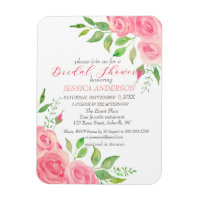 Pink Roses Floral Bridal Shower Invitation