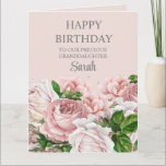 Pink Roses Floral Glitter Sweet 16 Grandparents Card<br><div class="desc">Elegant vintage botanical blush pink watercolor roses and green leaves on pink Sweet 16 birthday card with sparkling silver glitter.  Personalised from grandparents to their daughter on her 16th birthday. Contact me for assistance with your customisations or to request additional matching or coordinating Zazzle products.</div>