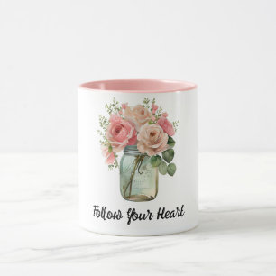 Pink Roses Floral Mug