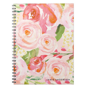 Pink Roses Floral Notebook
