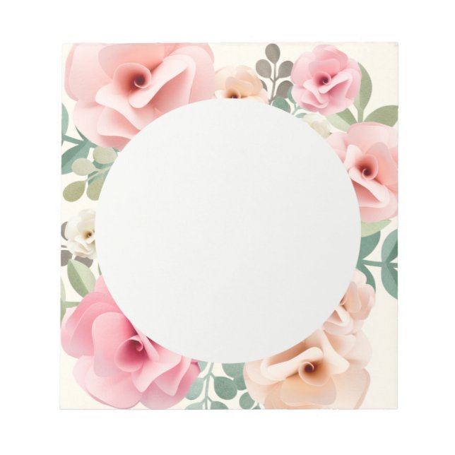 Pink Roses Floral Notepad (Front)