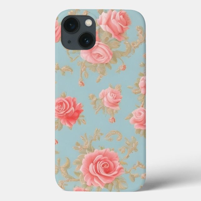 Pink Roses Floral Pattern Case-Mate iPhone Case (Back)