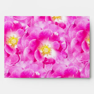 Pink roses floral pattern envelopes
